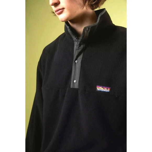 XLARGE UO Snap Button Fleece Sweatshirt Mens S Black‎ Outdoor Camping Hiking - Picture 1 of 12